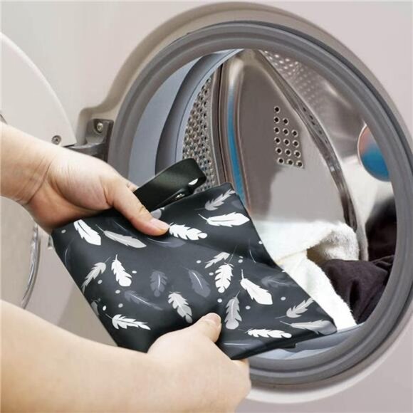 Baby Wet Dry Bags 2 Pack Waterproof Reusable Diaper Swimsuit Travel Organizer - Picture 2 of 8